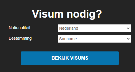 Suriname visum aanvragen